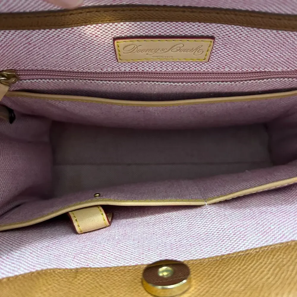 Dooney & Bourke Pebble Leather Janine Handbag Brown Double Handle Designer